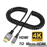 Micro HDMI to HDMI Coiled Cable | 4K 60Hz Flexible Spiral Cable 0.5M–2.4M | flexible Cable Price in Tanzania