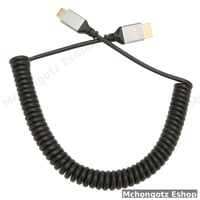 Mini HDMI to HDMI Coiled Cable | 4K 60Hz Stretchable Camera Cable | flexible Cable Price in Tanzania