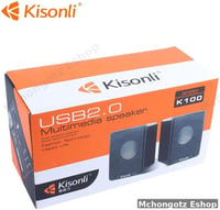 Kisonli K100 USB Laptop Speakers (2 Pieces, Black)