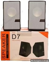 Mini D7 Multimedia USB Speakers (2.0 Channel, 2 Pieces, Black)