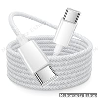 usb c | type c to type c cable 3M white slim braided fast charging
