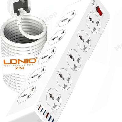 LDNIO SC10610 Power Extension Socket (2500W, 10 Outlets, 5 USB + Type-C PD)