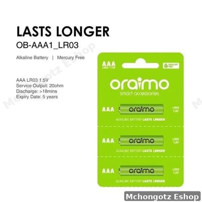 Oraimo AAA Dry Cell Batteries (LR03 AM4 1.5V)
