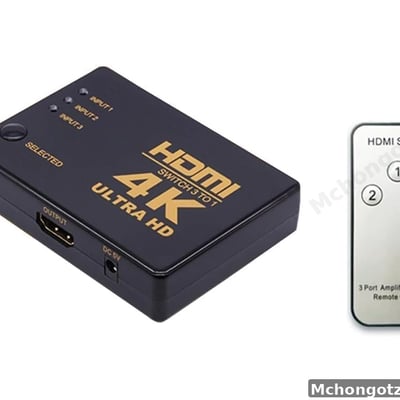 3-Port HDMI Switch Splitter with Remote (4K Ultra HD)