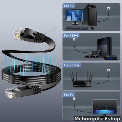 Flat Cat 6 LAN Cable 20M Ethernet Network Cable