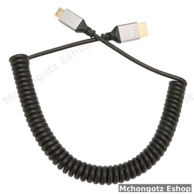 Mini HDMI to HDMI Coiled Cable | 4K 60Hz Stretchable Camera Cable Price in Tanzania