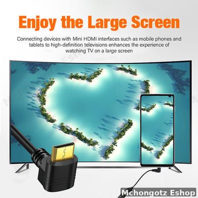mini hdmi | hdmi female extension cable 15cm 90 degree right left adapter 4K  OTG