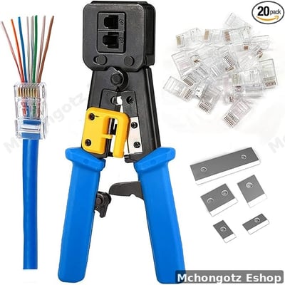 RJ45 EZ Pass Through Crimping Tool for Network Cable