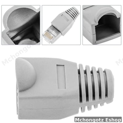 RJ45 Rubber Boots 1000 Pack for Cat5e Cat6 Ethernet Cable Connector Caps White and Grey
