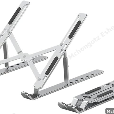 Adjustable Aluminum Laptop Stand with Storage Bag (10–15.6 Inch, Silver)