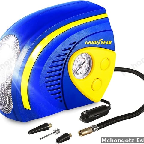 12V AIR COMPRESSOR WITH LIGTH | Goodyear 12V Car Tyre Inflator Air Compressor with LED Light