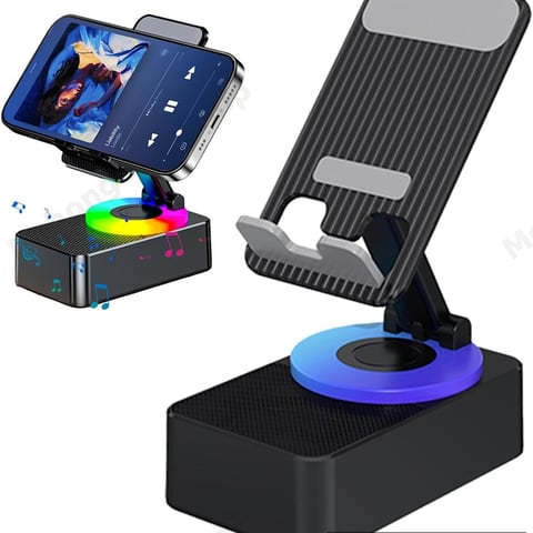 4-in-1 Mobile Phone Holder with Wireless Speaker (360° Rotation)