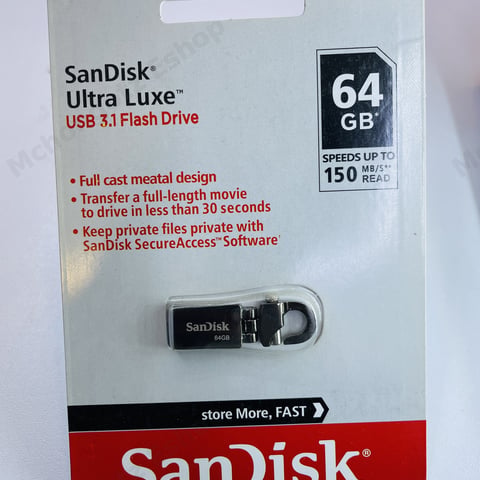 64GB SanDisk Ultra Luxe USB 3.1 Flash Drive
