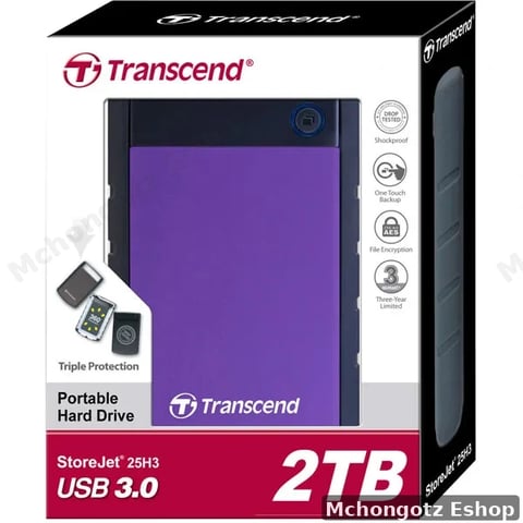 Transcend 2TB External Hard Drive USB 3.0 Portable Storage
