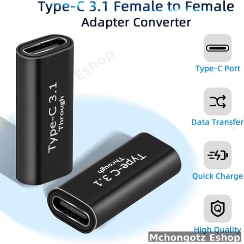 TYPE C EXTENDER Female to Female Adapter (USB 3.1, 10Gbps, 4K Support)