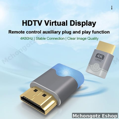 Doonjiey 4K HDTV Virtual Display Adapter | Headless Graphics Card Emulator, Remote Desktop Ready