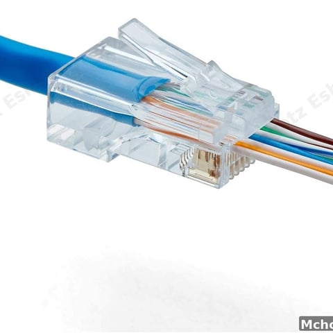 RJ45 Cat5e Pass Through Connectors 100 Pack for UTP Network Cable