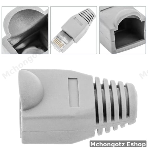 RJ45 Rubber Boots 1000 Pack for Cat5e Cat6 Ethernet Cable Connector Caps White and Grey