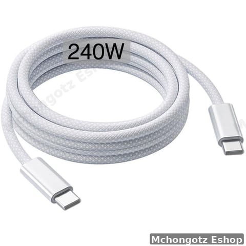 usb c | type c to type c cable 2M 240W white braided fast charging