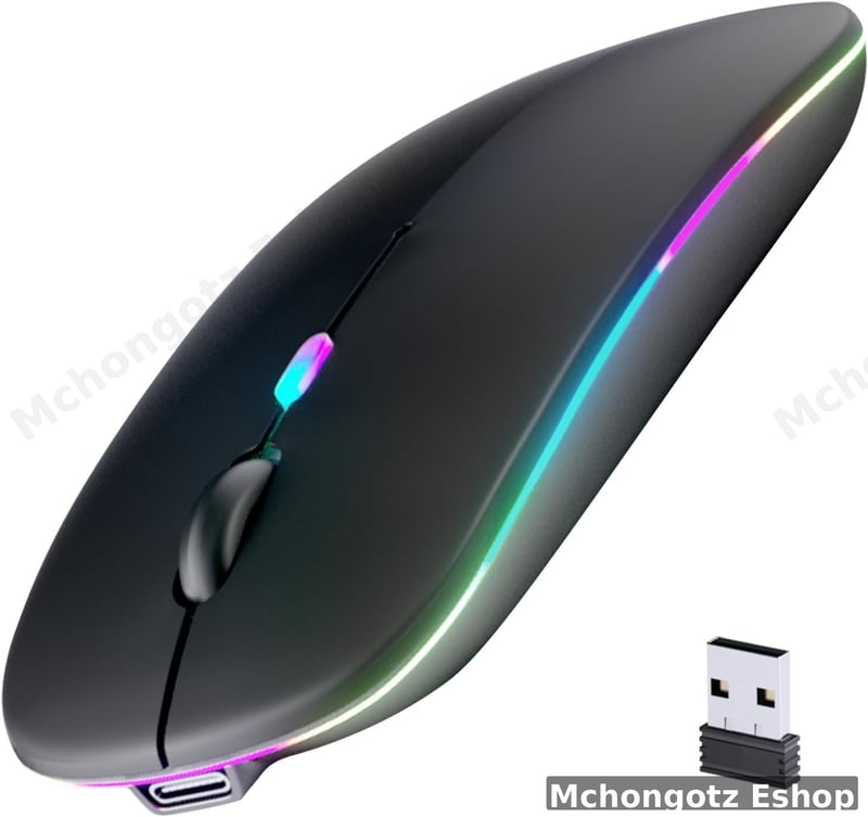 Wireless Bluetooth Rechargeable LED Mouse (Dual Mode) W10