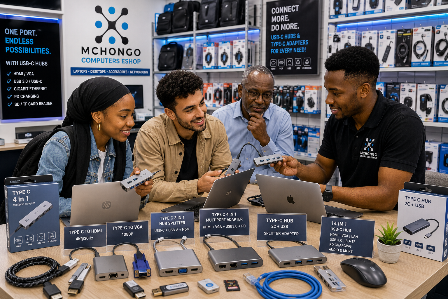 Best USB-C Hubs and Type-C Adapters in Tanzania 2026: HDMI, VGA, USB, LAN & Charging Guide