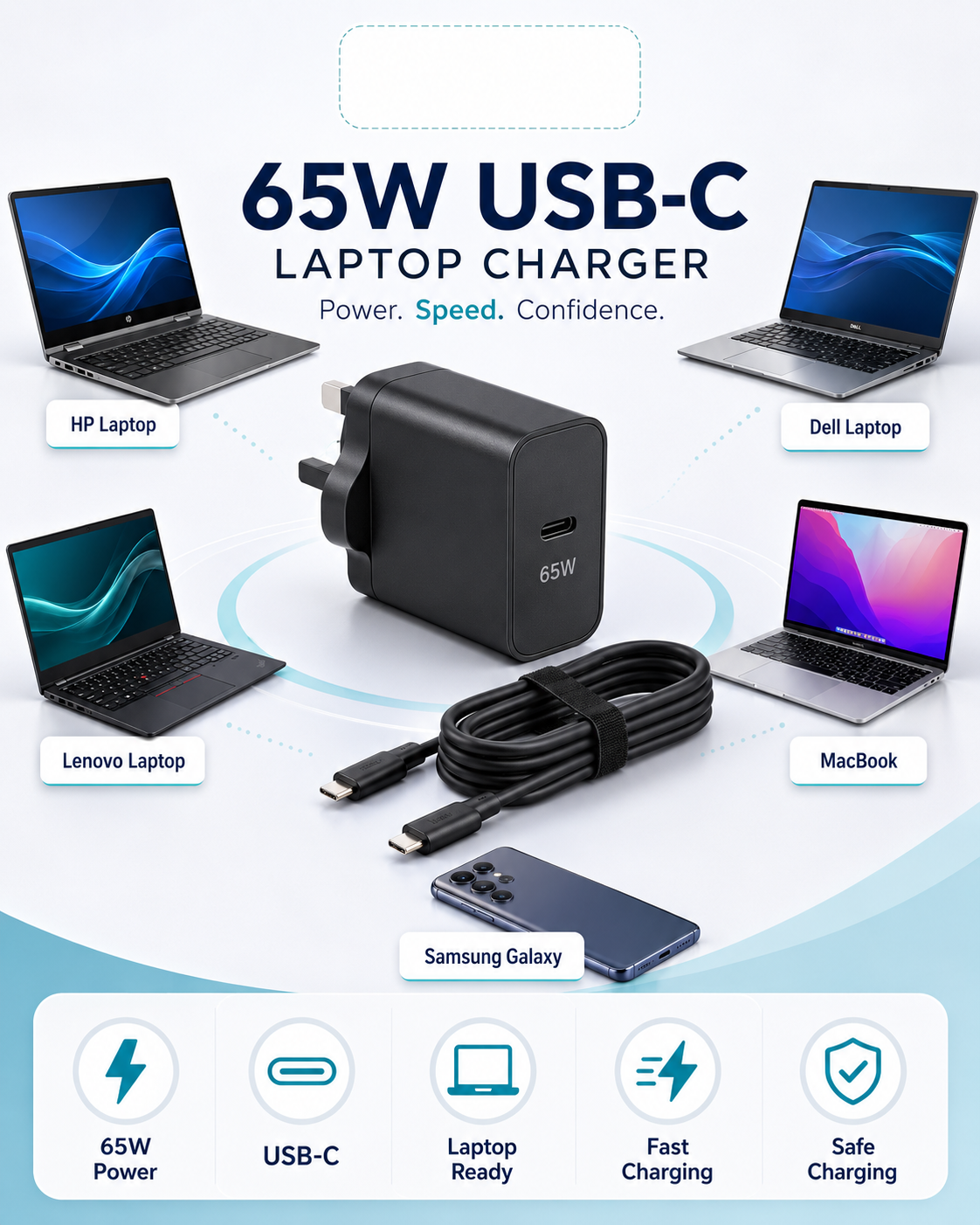 65W USB-C Laptop Charger in Tanzania: Best Charger for HP, Dell, Lenovo, MacBook and Type-C Laptops