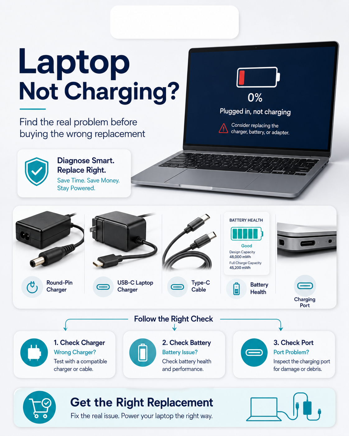 Laptop Not Charging? How to Know If the Problem Is Charger, Battery or Charging Port