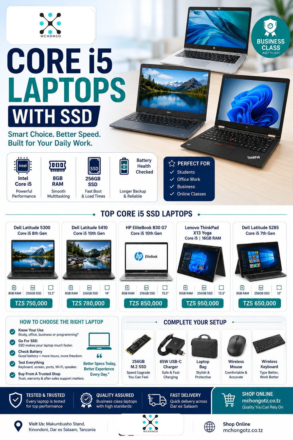 Core i5 Laptop with SSD Price in Tanzania 2026: Best Choice for Students, Office and Business