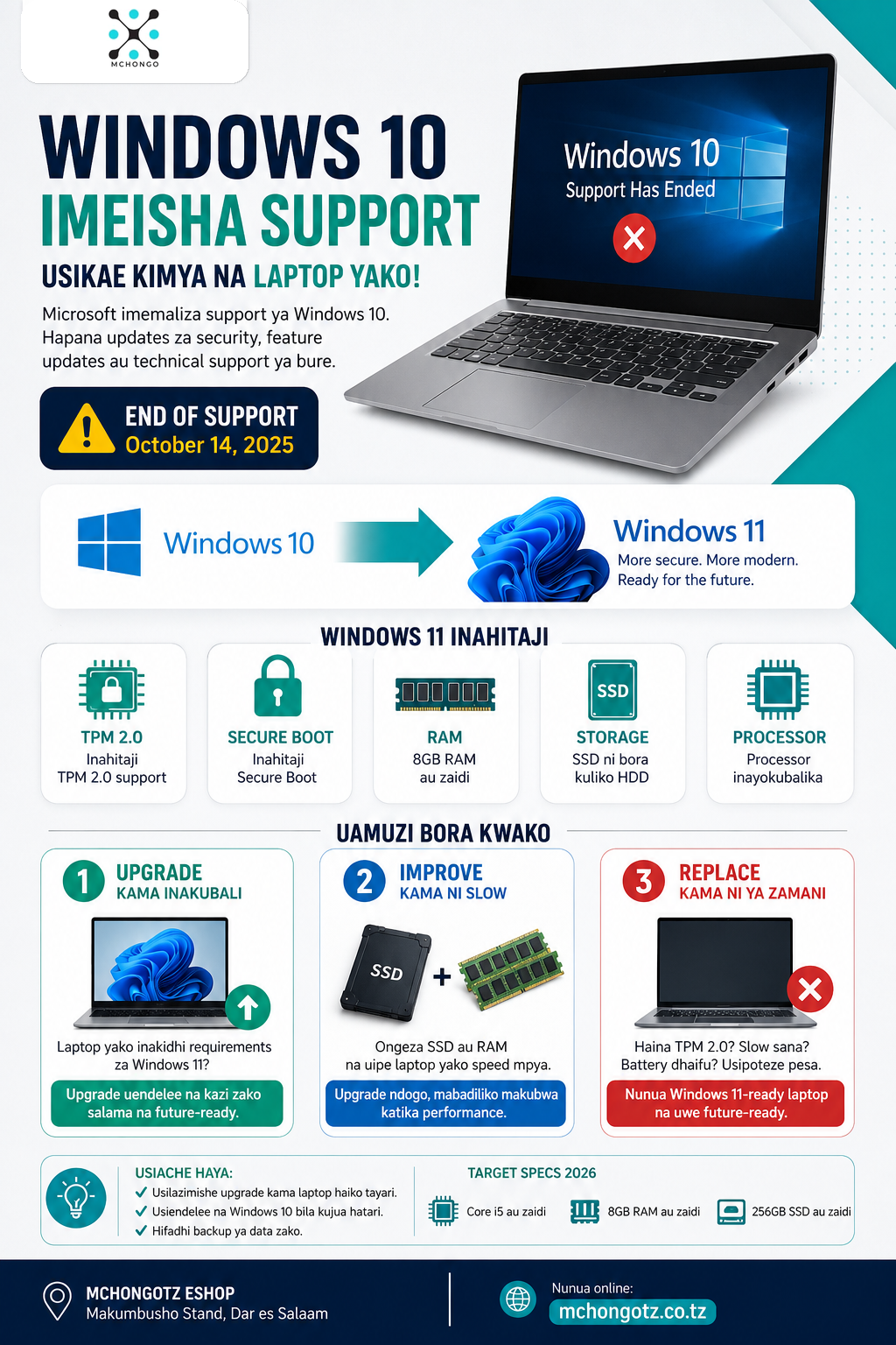 Windows 10 Support Has Ended: What Laptop Users in Tanzania Should Do Now