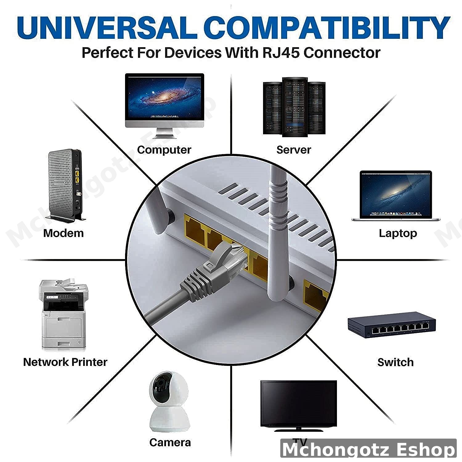 1 Meter CAT6 LAN Cable RJ45 Ethernet (High-Speed)