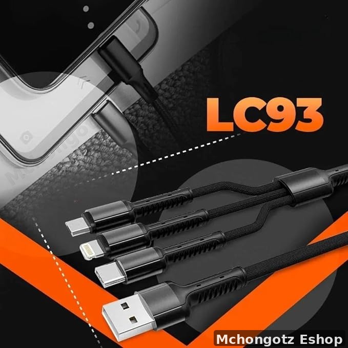 LDNIO 3-in-1 Fast Charging Cable LC93AIO (Lightning/Type-C/Micro, 1.2m)