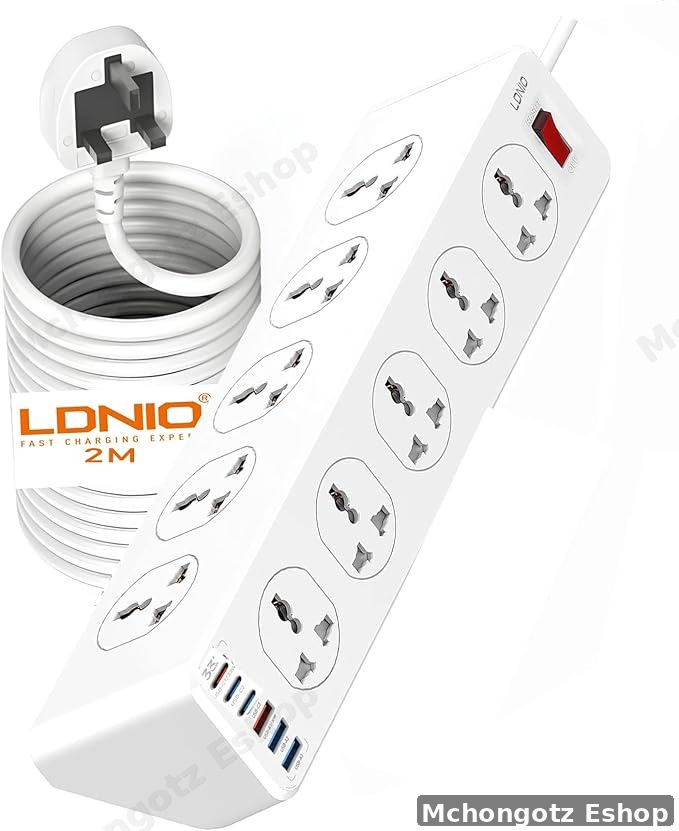 LDNIO SC10610 Power Extension Socket (2500W, 10 Outlets, 5 USB + Type-C PD)