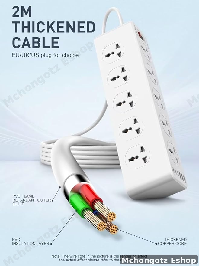 LDNIO SC10610 Power Extension Socket (2500W, 10 Outlets, 5 USB + Type-C PD)