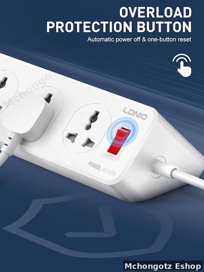 LDNIO SC10610 Power Extension Socket (2500W, 10 Outlets, 5 USB + Type-C PD)