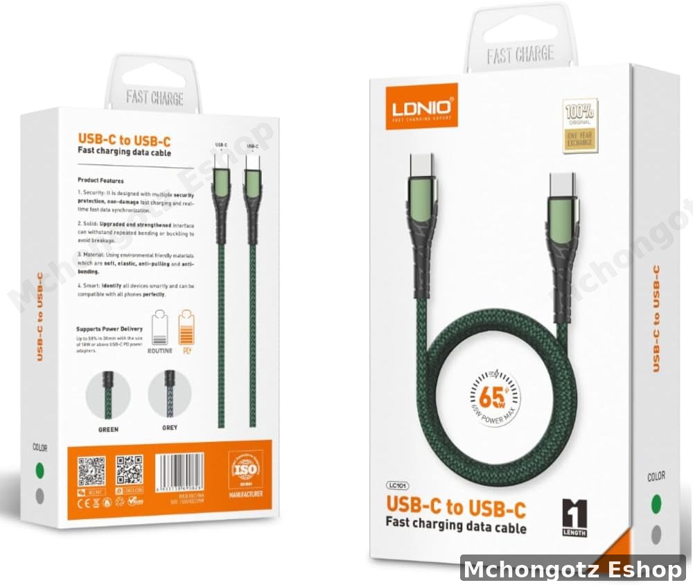 LDNIO USB-C to USB-C Fast Charging Cable LC101