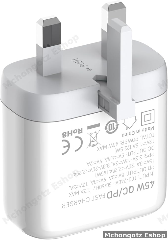 LIGHTNING LDNIO 45W Fast Wall Charger A2526C (PD + QC4+, Dual Port, With Cable)