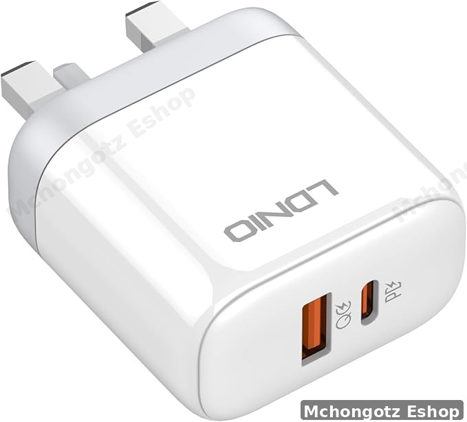 LIGHTNING LDNIO 45W Fast Wall Charger A2526C (PD + QC4+, Dual Port, With Cable)