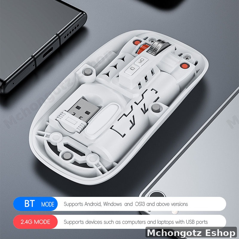 MS-038B Transparent Wireless Rechargeable Mouse