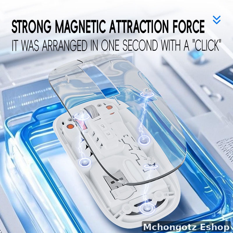 MS-038B Transparent Wireless Rechargeable Mouse