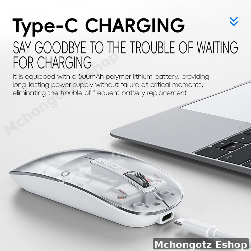 MS-038B Transparent Wireless Rechargeable Mouse