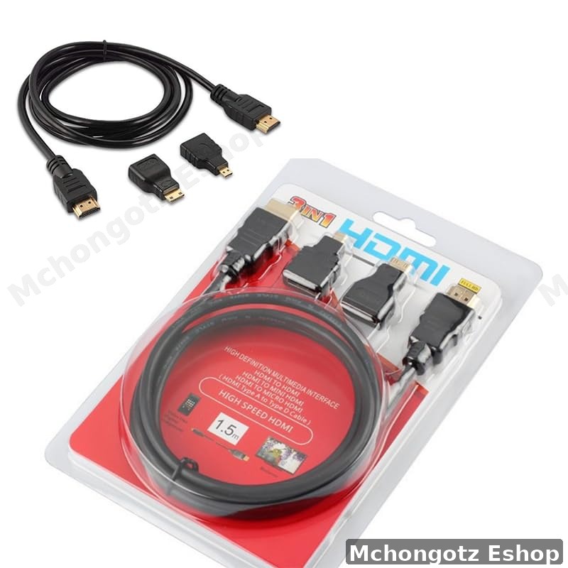 Multifunction High-Speed HDMI 3-in-1 Cable (Micro & Mini HDMI)