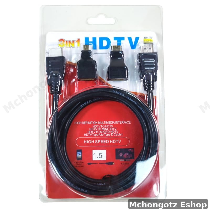 Multifunction High-Speed HDMI 3-in-1 Cable (Micro & Mini HDMI)
