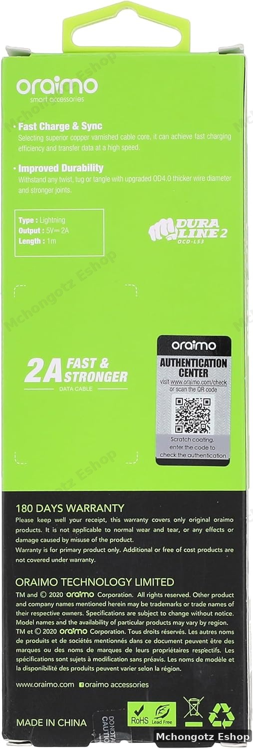 ORAIMO FastLine 3 USB Charging Cable (OCD-L53, 2.4A)