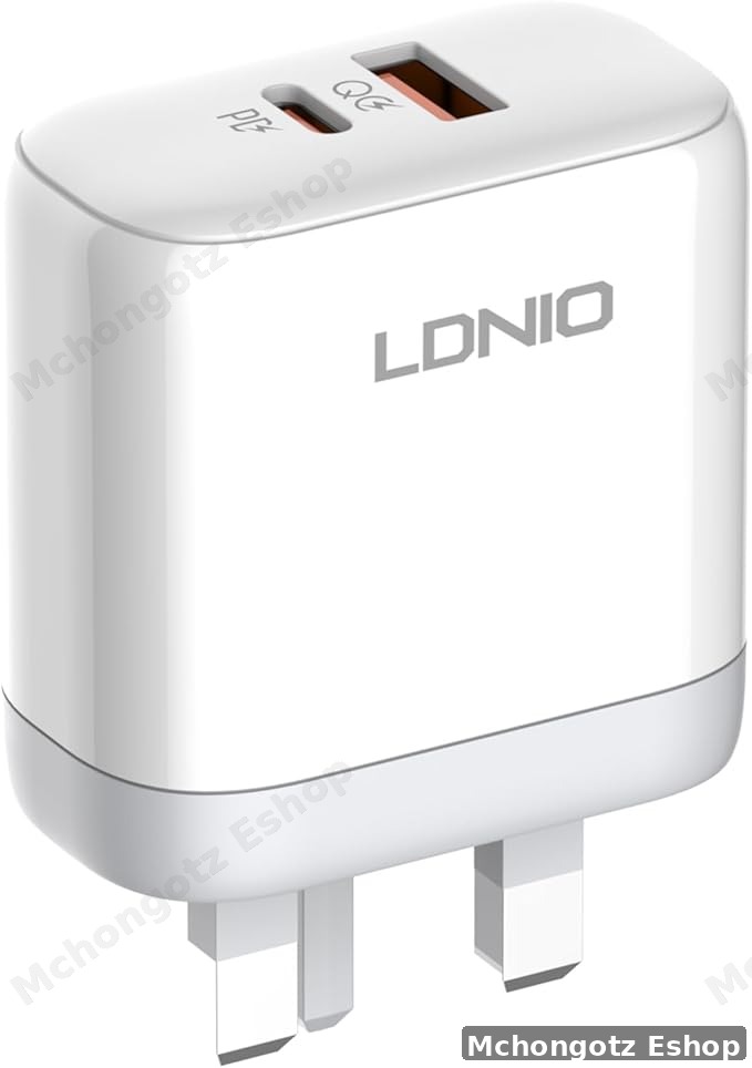 TYPE C LDNIO 45W Fast Wall Charger A2526C (PD + QC4+, Dual Port, With Cable)