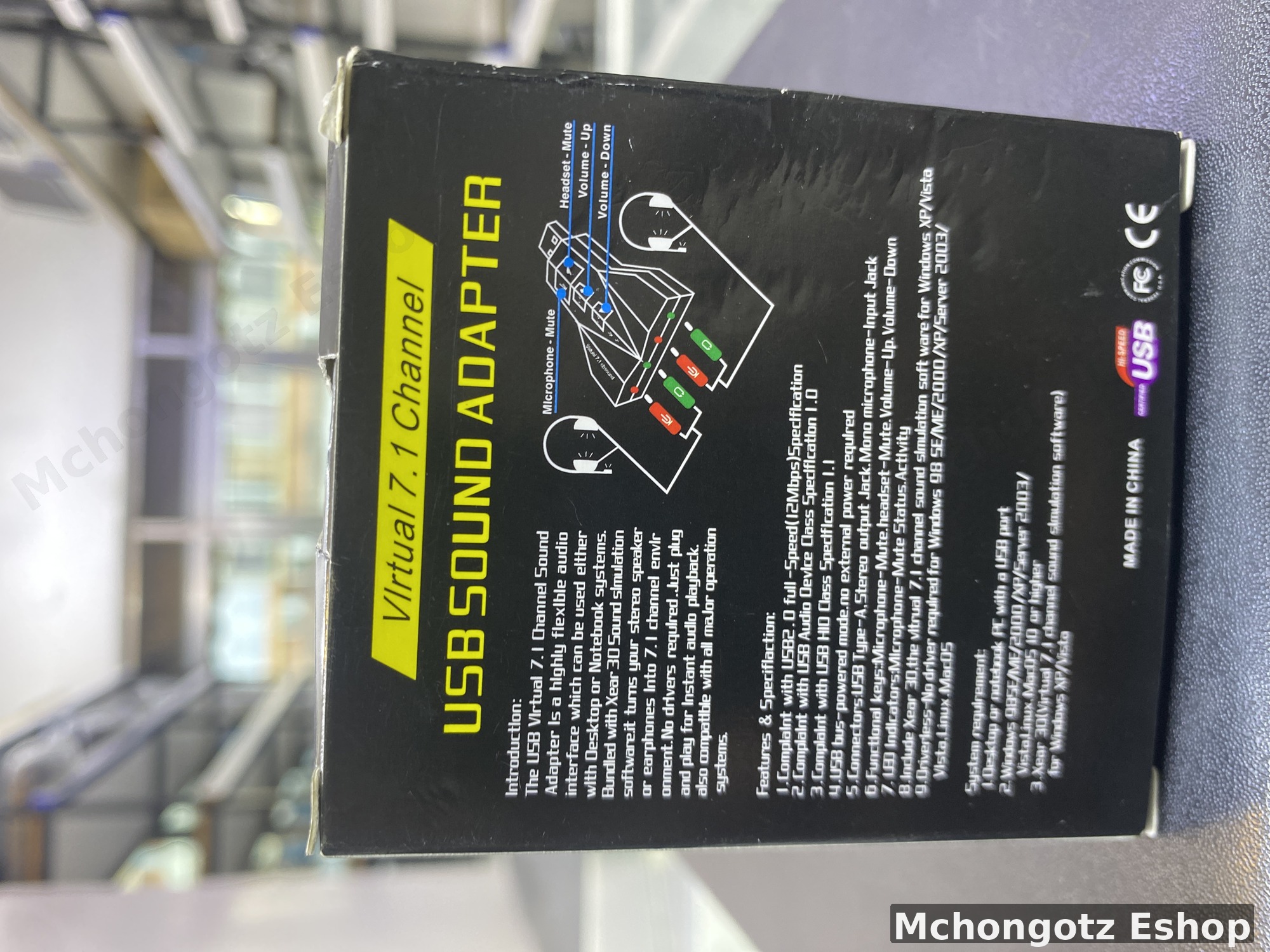 USB Sound Adapter Virtual 7.1 (Dual Headset & Microphone Ports, Black)