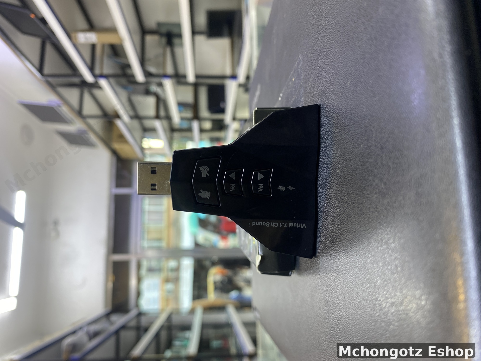 USB Sound Adapter Virtual 7.1 (Dual Headset & Microphone Ports, Black)