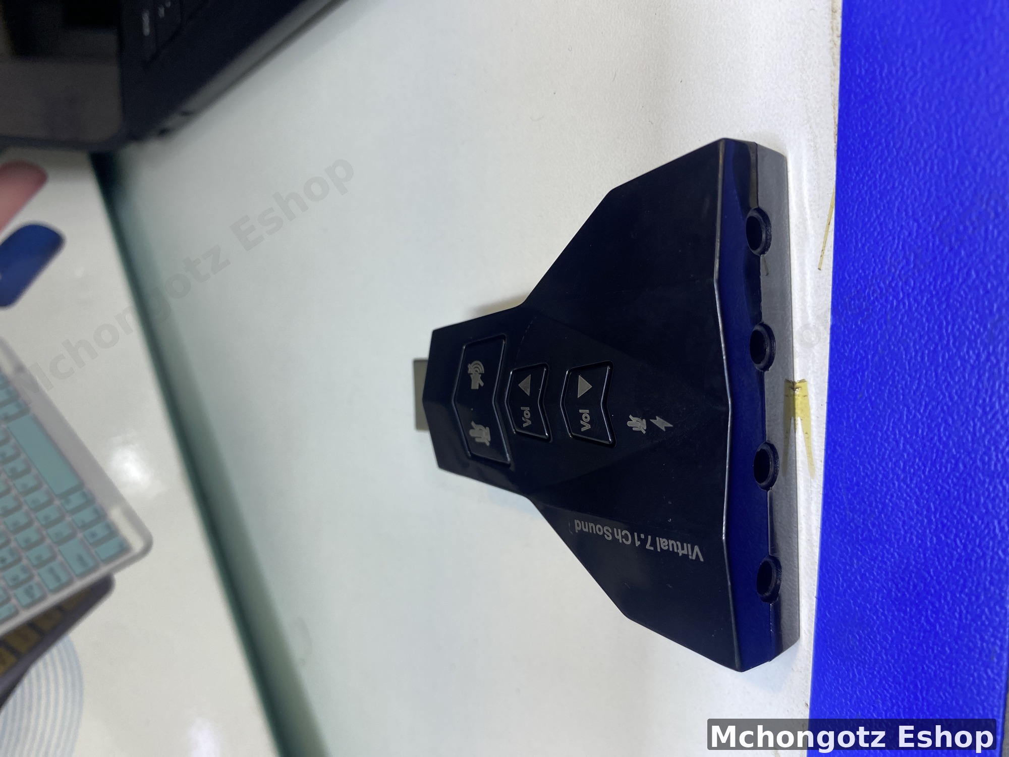 USB Sound Adapter Virtual 7.1 (Dual Headset & Microphone Ports, Black)