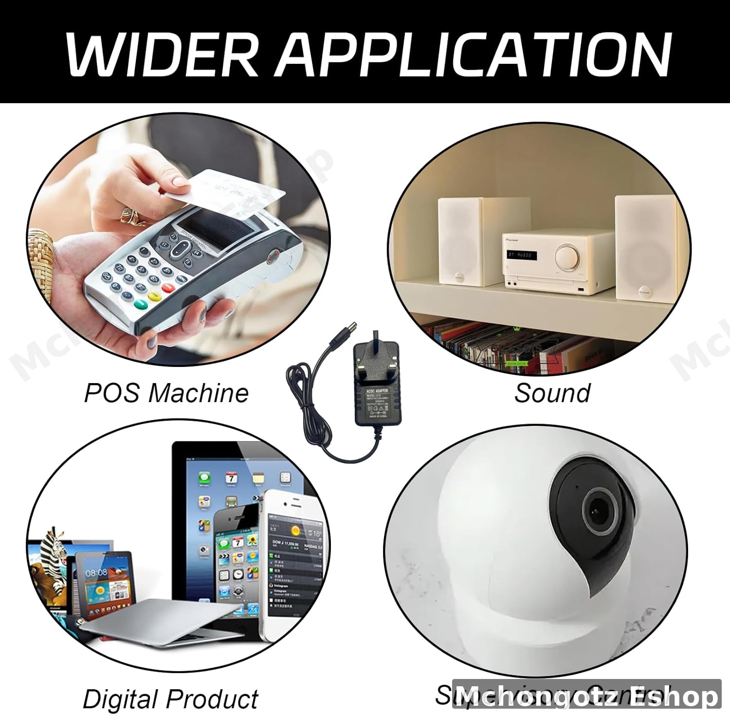 12V 2A Universal Power Adapter (5.5mm x 2.1mm DC Plug)