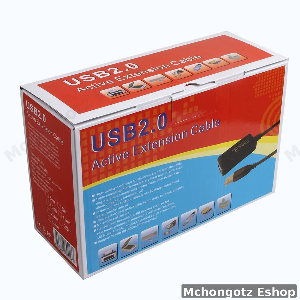 15M Printer Cable USB 2.0 Extension Cable A Male to A Female High-Speed Adapter Cord