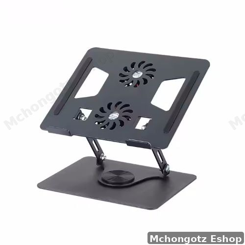 Aluminum Laptop Stand YL-906 with 360° Rotation & Cooling Fans